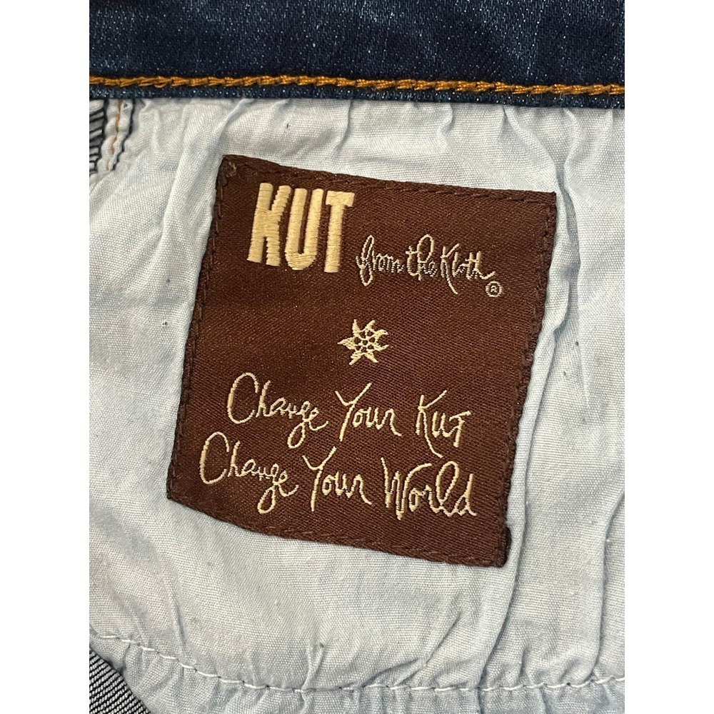 KUT from the Kloth Katy Boyfriend‎ Jeans Distressed Dark Wash Denim Size 6 - Picture 6 of 7